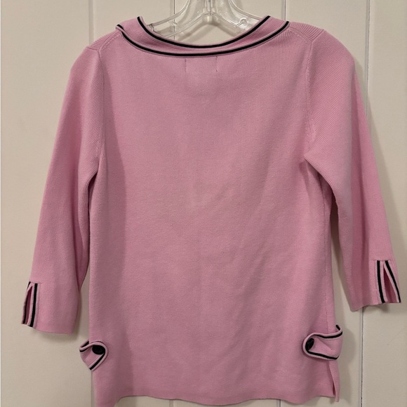 Vintage Y2K Sandra King Pink Knit Top w Black Button Details - Size Small - Picture 8 of 9